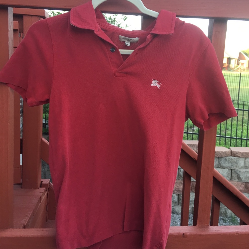 A Burberry red polo